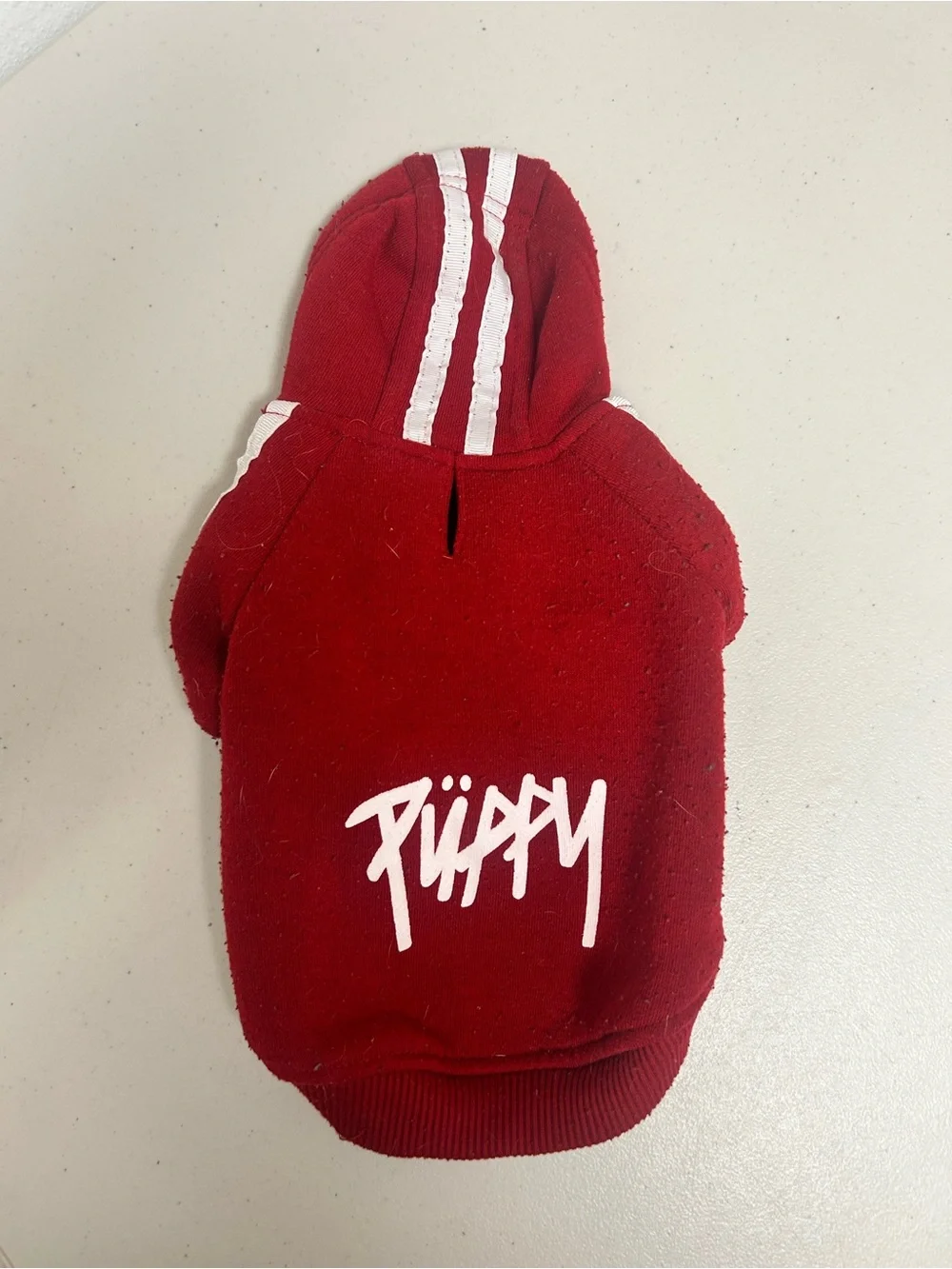 Dogs Red Hoodie Top with White Script Logo